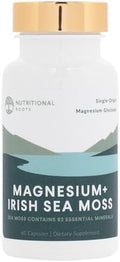 Nutritional Roots - Magnesio + Musgo Marino Irlandés - 350mg de Glicinato de Magnesio y Musgo Marino Orgánico - Suplemento Esencial - 30 Porciones - - imagen 1