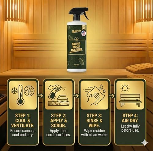 Limpiador de Madera para Sauna Sylvan Hills 32 oz | Hecho en EE. UU. | Spray que Elimina Manchas, Sudor y Olores | Fórmula de Secado Rápido y Sin - imagen 3
