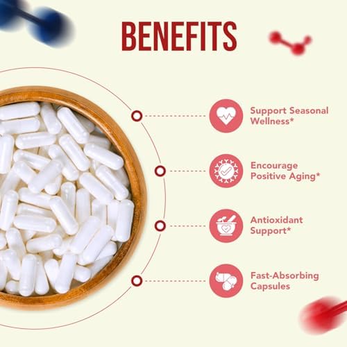 Cápsulas de Quercetina 500mg de Alta Potencia - Suplemento Antioxidante Vegano para Corazón, Piel, Cerebro e Inmunidad - Sin Gluten, Hecho en EE. UU. - imagen 4