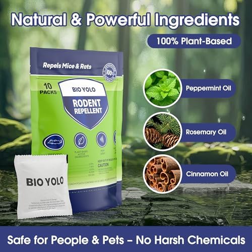 BIO YOLO Bolsitas Repelentes de Roedores – Aceite de Menta, Eficacia Natural – Repele Ratones, Ratas y Ardillas – Protege Interior, Auto, RV, Barco, - imagen 5