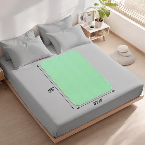 Protectores de Cama Lavables Impermeables, 55 x 37 (Paquete de 2) - Almohadillas Reutilizables para Incontinencia, Protector de Colchón para Adultos, - imagen 2