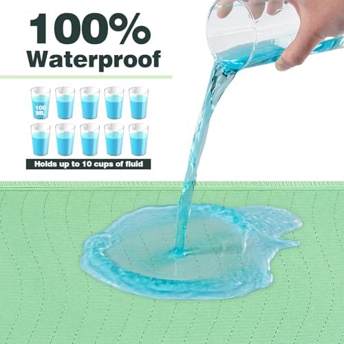 Protectores de Cama Lavables Impermeables, 55 x 37 (Paquete de 2) - Almohadillas Reutilizables para Incontinencia, Protector de Colchón para Adultos, - imagen 4