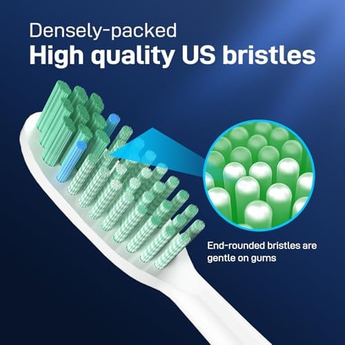 Cabezas de Repuesto para Cepillo de Dientes Blanqueador Compatibles con Cepillo Eléctrico Sonic TAO Clean - Repuestos, Cerda Media, Blanca - imagen 5