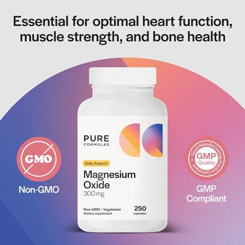 Magnesio Óxido PureFormulas 300 mg – Corazón Saludable, Relajación, Soporte Inmunológico, Cápsulas Vegetarianas No-OGM – 250 Unidades - imagen 4