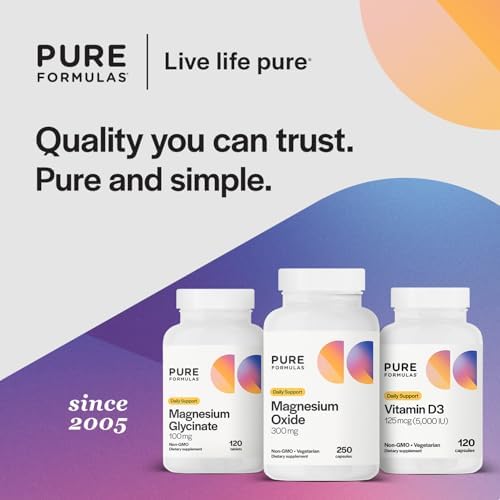 Magnesio Óxido PureFormulas 300 mg – Corazón Saludable, Relajación, Soporte Inmunológico, Cápsulas Vegetarianas No-OGM – 250 Unidades - imagen 7