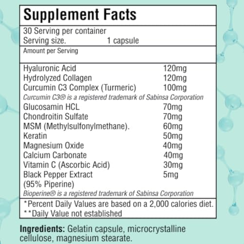 Suplemento JOINT MARY de Ácido Hialurónico – Soporte Avanzado para Articulaciones con Colágeno Hidrolizado, Cúrcuma, Glucosamina, MSM y Vitamina C – - imagen 5