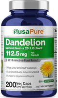 Cápsulas de Raíz de Diente de León NusaPure, 112.5 mg, 200 Veganas (Sin OGM, Veganas) - imagen 1