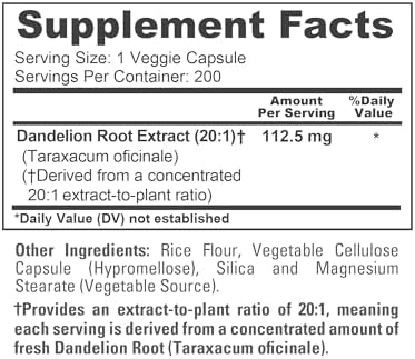 Cápsulas de Raíz de Diente de León NusaPure, 112.5 mg, 200 Veganas (Sin OGM, Veganas) - imagen 4
