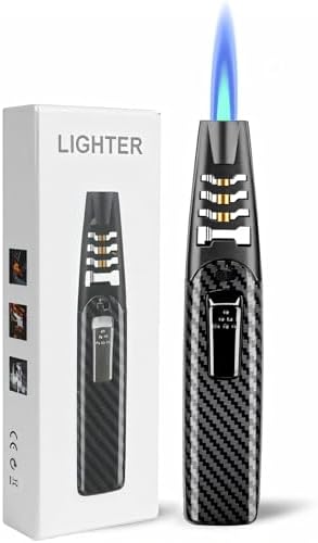 Encendedor de Soplete ZQMW, Encendedor de Butano, Llama Jet Grande Ajustable, Recargable con Bloqueo de Seguridad para Velas, Parrilla, Camping y - imagen 1