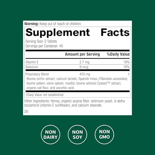 Suplemento Cataplex E2 de Standard Process - Vitamina E y Selenio para la Salud Cardiovascular y Celular - Antioxidante para el Corazón - 90 Tabletas - imagen 2