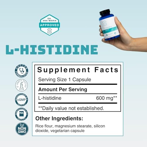 Cápsulas de L-Histidina 600 Mg de Serawise por la Dra. Ana María Temple | Aminoácido Innovador para Piel Clara | Seguro para Niños y Bebés | 60 - imagen 2