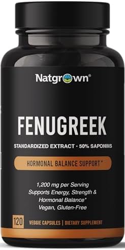 Cápsulas de Extracto de Fenogreco Natgrown para Hombres 1,200 mg | Suplemento Vegano y Sin Gluten - 120 Cápsulas con 50% de Saponinas - imagen 1