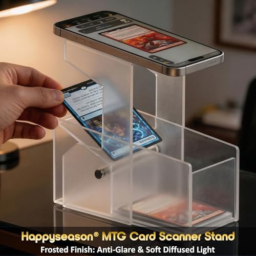 Soporte Plegable para Escanear Cartas Happyseason para MTG y TCG, Dos Cajones de Acrílico Frosted para Cartas Sin y Con Protector, Accesorios MTG - imagen 2