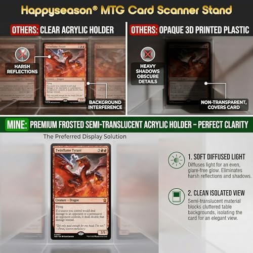 Soporte Plegable para Escanear Cartas Happyseason para MTG y TCG, Dos Cajones de Acrílico Frosted para Cartas Sin y Con Protector, Accesorios MTG - imagen 5