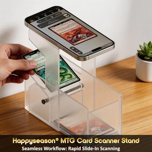 Soporte Plegable para Escanear Cartas Happyseason para MTG y TCG, Dos Cajones de Acrílico Frosted para Cartas Sin y Con Protector, Accesorios MTG - imagen 7