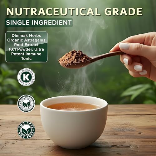 Extracto de Raíz de Astrágalo Orgánico Dimmak Herbs 10:1 en Polvo (Tónico Inmunológico Ultra Potente) - Huang Qi para Vitalidad y Soporte de - imagen 2
