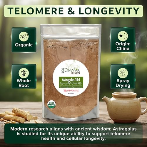 Extracto de Raíz de Astrágalo Orgánico Dimmak Herbs 10:1 en Polvo (Tónico Inmunológico Ultra Potente) - Huang Qi para Vitalidad y Soporte de - imagen 4
