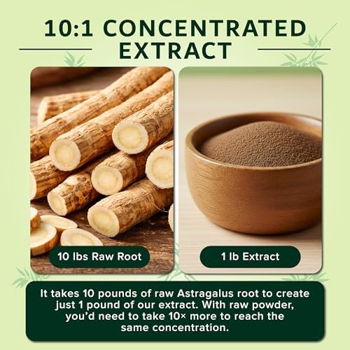 Extracto de Raíz de Astrágalo Orgánico Dimmak Herbs 10:1 en Polvo (Tónico Inmunológico Ultra Potente) - Huang Qi para Vitalidad y Soporte de - imagen 5