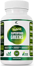 Cápsulas Orgánicas Veganas de Super Greens con Ashwagandha - Apoyo Inmunológico con Nutrientes Naturales: Chlorella, Moringa, Espirulina, Cúrcuma, - imagen 1