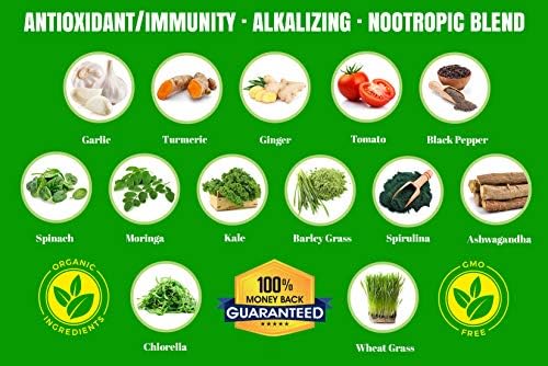 Cápsulas Orgánicas Veganas de Super Greens con Ashwagandha - Apoyo Inmunológico con Nutrientes Naturales: Chlorella, Moringa, Espirulina, Cúrcuma, - imagen 7