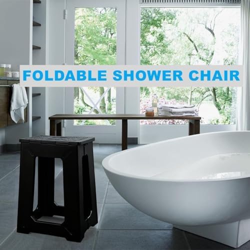 Taburete Esquinero Plegable Impermeable de Plástico ProTraverse para Baño - Banco Antideslizante para Ducha/Bañera, Soporta hasta 150 kg, 17.7 - imagen 8