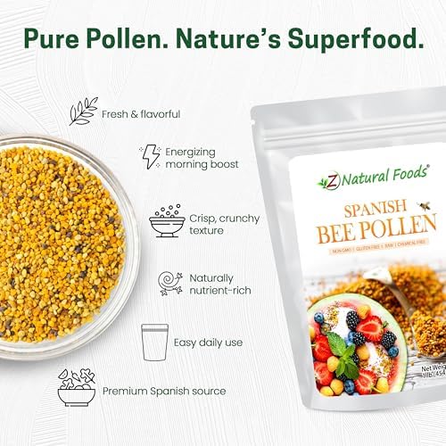 Polen de Abeja Español en Gránulos Z Natural Foods - Pólvora Pura y Cruda, Producto de España - Rico en Nutrientes para Energía y Apoyo Inmunológico - imagen 3