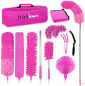 Duster de Microfibra ThinkLearn, 14 Piezas con Extensión, Plumero Flexible y Lavable para Techos Altos, Ventiladores y Persianas, Regalo Rosa para - imagen 1