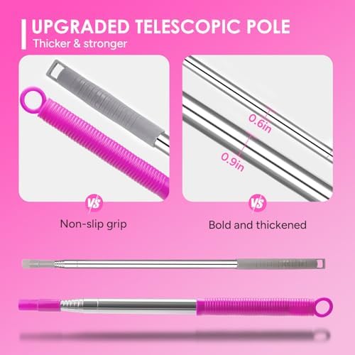 Duster de Microfibra ThinkLearn, 14 Piezas con Extensión, Plumero Flexible y Lavable para Techos Altos, Ventiladores y Persianas, Regalo Rosa para - imagen 2