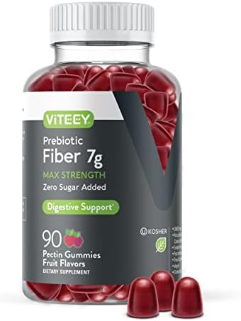Gomitas de Fibra Prebiótica Viteey para Adultos, 7g - Suplemento Digestivo Vegano, Sin Azúcar, Sin Gluten - 90 Unidades - imagen 1
