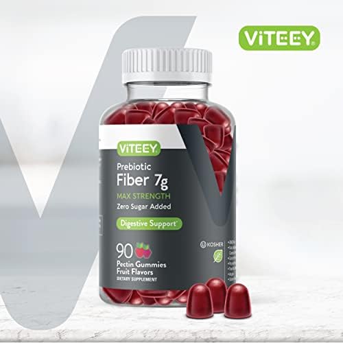 Gomitas de Fibra Prebiótica Viteey para Adultos, 7g - Suplemento Digestivo Vegano, Sin Azúcar, Sin Gluten - 90 Unidades - imagen 2