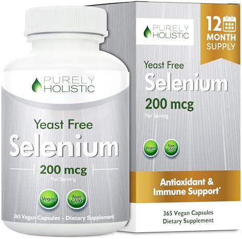 Selenio 200mcg - 365 Cápsulas Veganas - L-Selenometionina Pura y Libre de Levadura para Mejor Absorción - Apoyo a Tiroides, Corazón e Inmunidad - - imagen 1