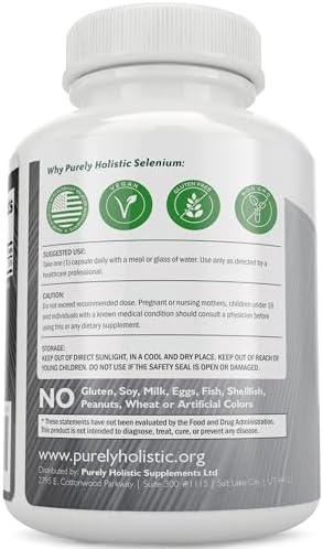 Selenio 200mcg - 365 Cápsulas Veganas - L-Selenometionina Pura y Libre de Levadura para Mejor Absorción - Apoyo a Tiroides, Corazón e Inmunidad - - imagen 2