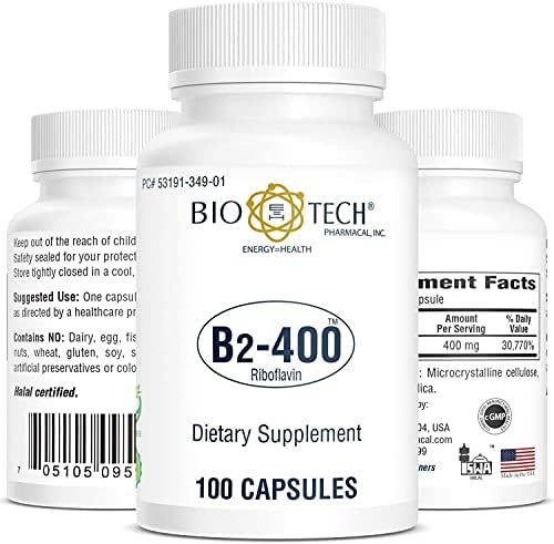 Bio-Tech Pharmacal B2-400, 100 Cápsulas – Suplemento Natural – Apoya la Claridad y Productividad – Sin Lácteos, Pescado, Gluten, Cacahuate, Mariscos, - imagen 2
