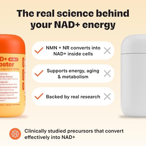 Suplemento VitalForm NAD+ con NMN y Ribósido de Nicotinamida (NR) – Complejo Avanzado para Energía Celular y Envejecimiento Saludable – con - imagen 5