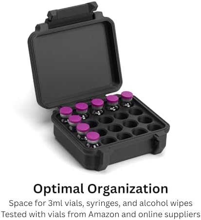 Estuche de 20 viales de 3ml para péptidos | Fuerte y seguro para refrigerador y congelador - imagen 3