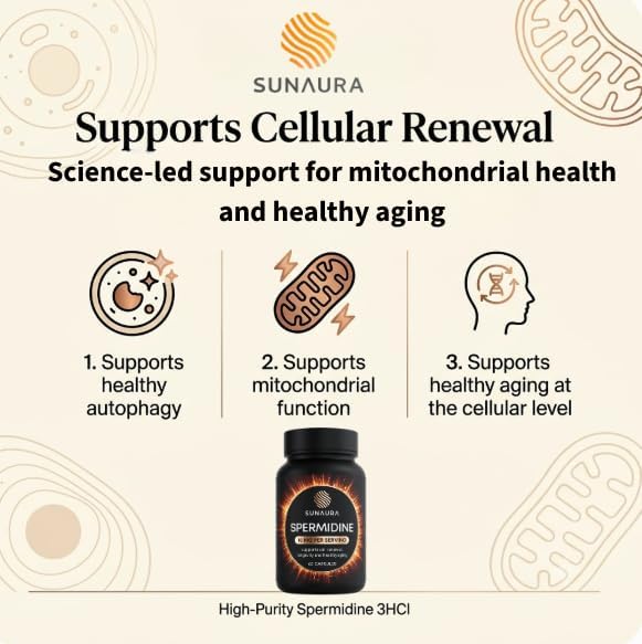 Suplemento de Spermidina 10mg por Cápsula, 60 Cápsulas, Apoyo a la Renovación Celular y Envejecimiento Saludable, Alta Pureza de Spermidina 3HCl - imagen 3