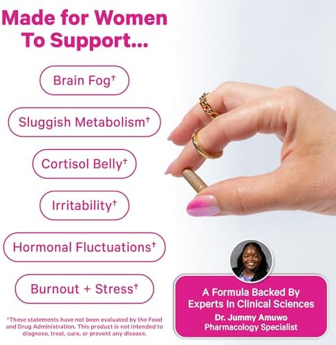Suplemento Pink Stork Cortisol Probiotic para Mujeres – Apoyo para el Ánimo y las Glándulas Suprarrenales – Ashwagandha, Melisa, Manzanilla, 25 Mil - imagen 3
