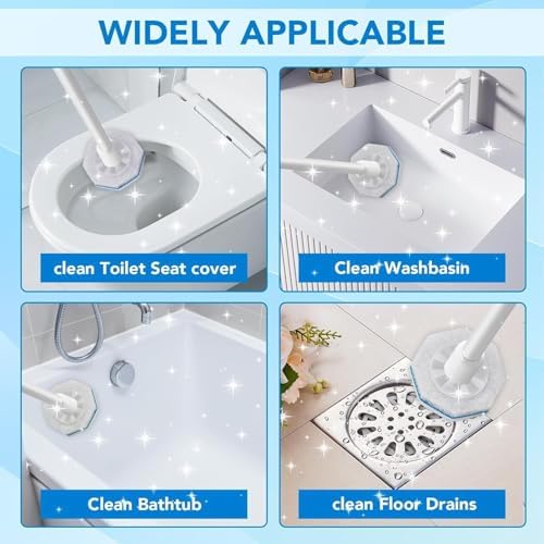 Recargas de 60 Piezas para Cepillo de Inodoro Clorox, Almohadillas Desechables para Limpiar Baños, Compatible con la Mayoría de Sistemas de Inodoro - imagen 5