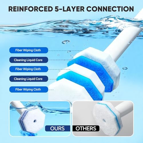 Recargas de 60 Piezas para Cepillo de Inodoro Clorox, Almohadillas Desechables para Limpiar Baños, Compatible con la Mayoría de Sistemas de Inodoro - imagen 6
