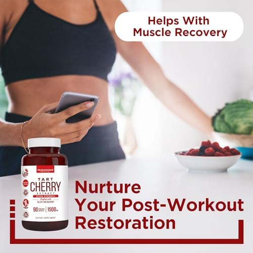 Cápsulas de Extracto de Cereza Ácida Truevantage Nutrition con Extracto de Semilla de Apio y Arándano para Soporte Articular, Recuperación Muscular y - imagen 6