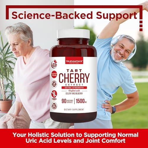 Cápsulas de Extracto de Cereza Ácida Truevantage Nutrition con Extracto de Semilla de Apio y Arándano para Soporte Articular, Recuperación Muscular y - imagen 7