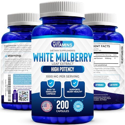 We Like Vitamins Extracto de Hojas de Morera Blanca 1000mg 200 Cápsulas Veganas – Suplemento de Morera Blanca - imagen 1