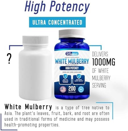 We Like Vitamins Extracto de Hojas de Morera Blanca 1000mg 200 Cápsulas Veganas – Suplemento de Morera Blanca - imagen 5