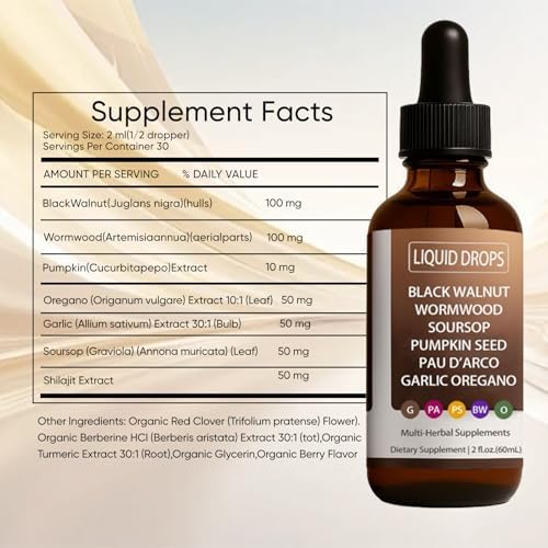 FWPTEI Limpieza Intestinal Suave con Extracto de Nogal Negro, Ajenjo y Clavo, con Semilla de Calabaza, Pau D'Arco y Guanábana (1) - imagen 6