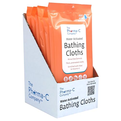 The Pharma-C Company - Toallitas de Baño Activadas por Agua [Paquete de 6 - 10 toallitas] – Toallitas Corporales XL Desechables sin Enjuague para - imagen 4