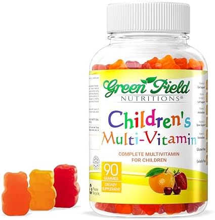 Multivitamínico Halal para Niños Greenfield Nutrition – Gomas Gelatinosas Sin Gelatina con Vitaminas A, B, C, D, Yodo y Zinc para la Inmunidad (90 - imagen 1