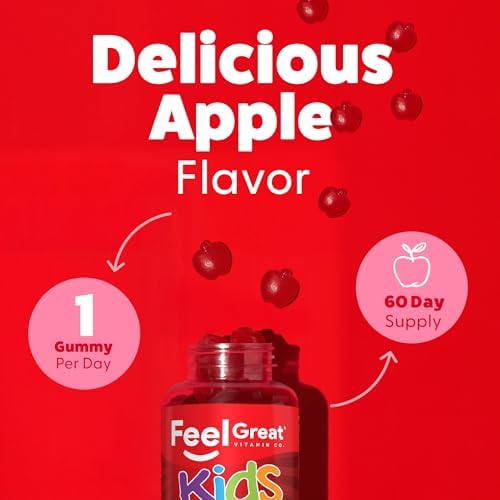 Gomitas de Vinagre de Sidra de Manzana Feel Great para Niños | Ricas en Enzimas Digestivas y Antioxidantes Naturales | Vegan | 60 Días de Suministro - imagen 3