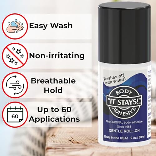 Medias de Compresión Mojo - Adhesivo Corporal Roll-On It Stays! para Medias, Disfraces y Ropa - Hecho en EE. UU. (Paquete de 2 de 2oz) - imagen 4