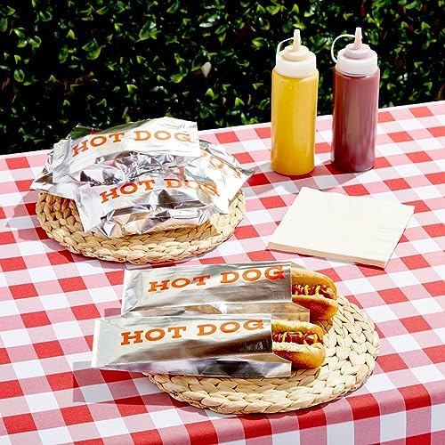 Envolturas de Aluminio para Hot Dogs Stockroom Plus - Mangas Rojas y Plateadas de Limpieza Rápida - 3.7 x 9 in, Paquete de 200 - imagen 2