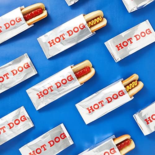 Envolturas de Aluminio para Hot Dogs Stockroom Plus - Mangas Rojas y Plateadas de Limpieza Rápida - 3.7 x 9 in, Paquete de 200 - imagen 3
